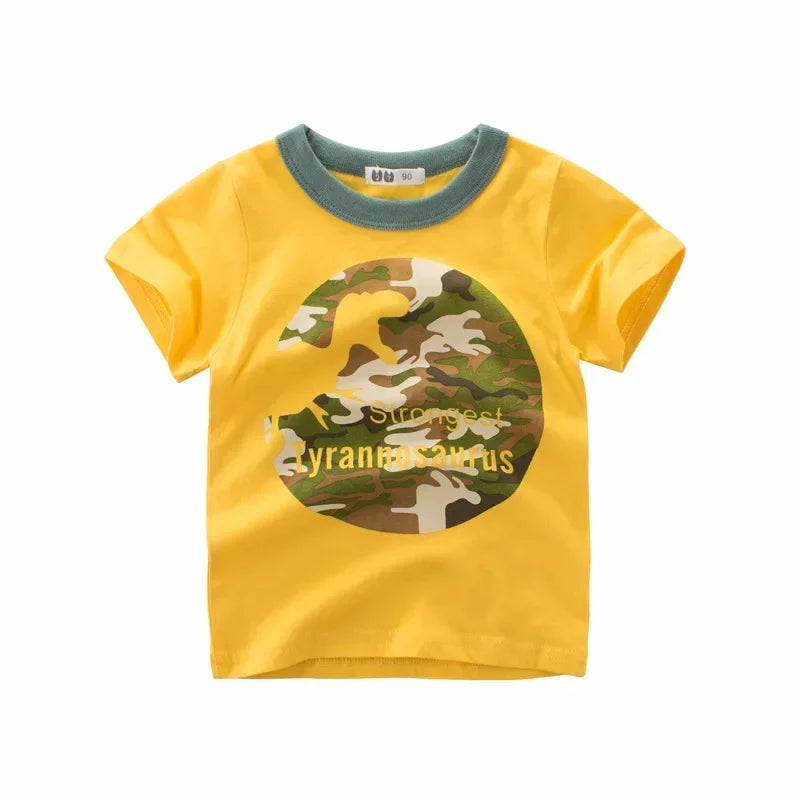 Dinosaur T-Shirts for young Boys, 2-9 Years, Cotton Summer Tees