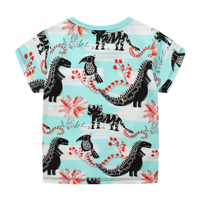 2-7T Kids Dinosaur T-Shirts Cotton Summer Tees