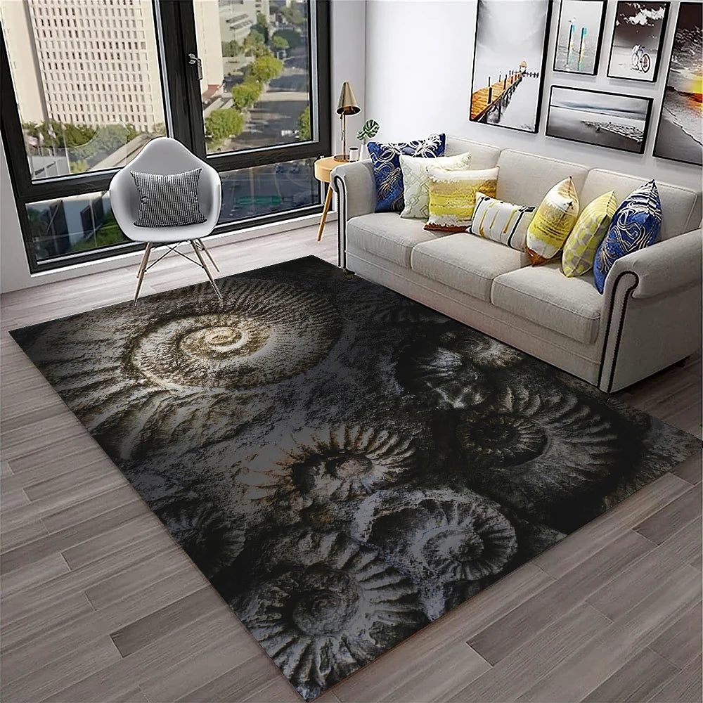 3D Dinosaur Fossil Carpet Rug for Living Room, Bedroom, Sofa, Kids Area