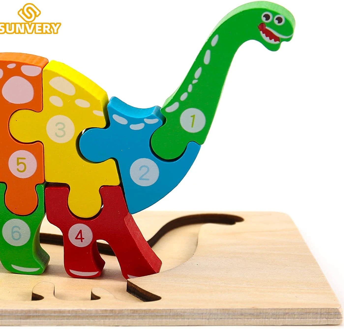 Wooden Dinosaur Puzzle – 3D Educational Toy for Toddlers