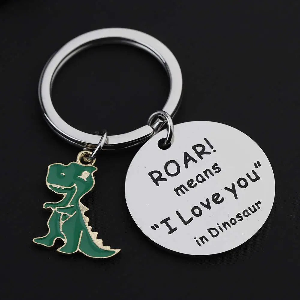 ROAR Means I Love You In Dinosaur Key Ring Sweet Key Chains DIY Jewelry Gifts