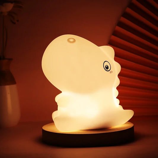 LED Silicone Dinosaur Night Light – Soft, Cute Lamp for Baby & Kids' Rooms, Nursery Decor