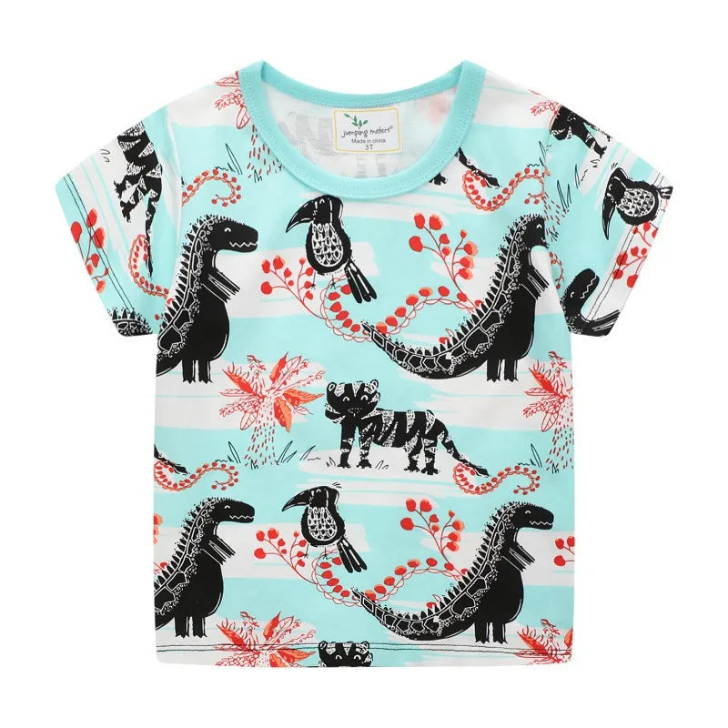 2-7T Kids Dinosaur T-Shirts Cotton Summer Tees