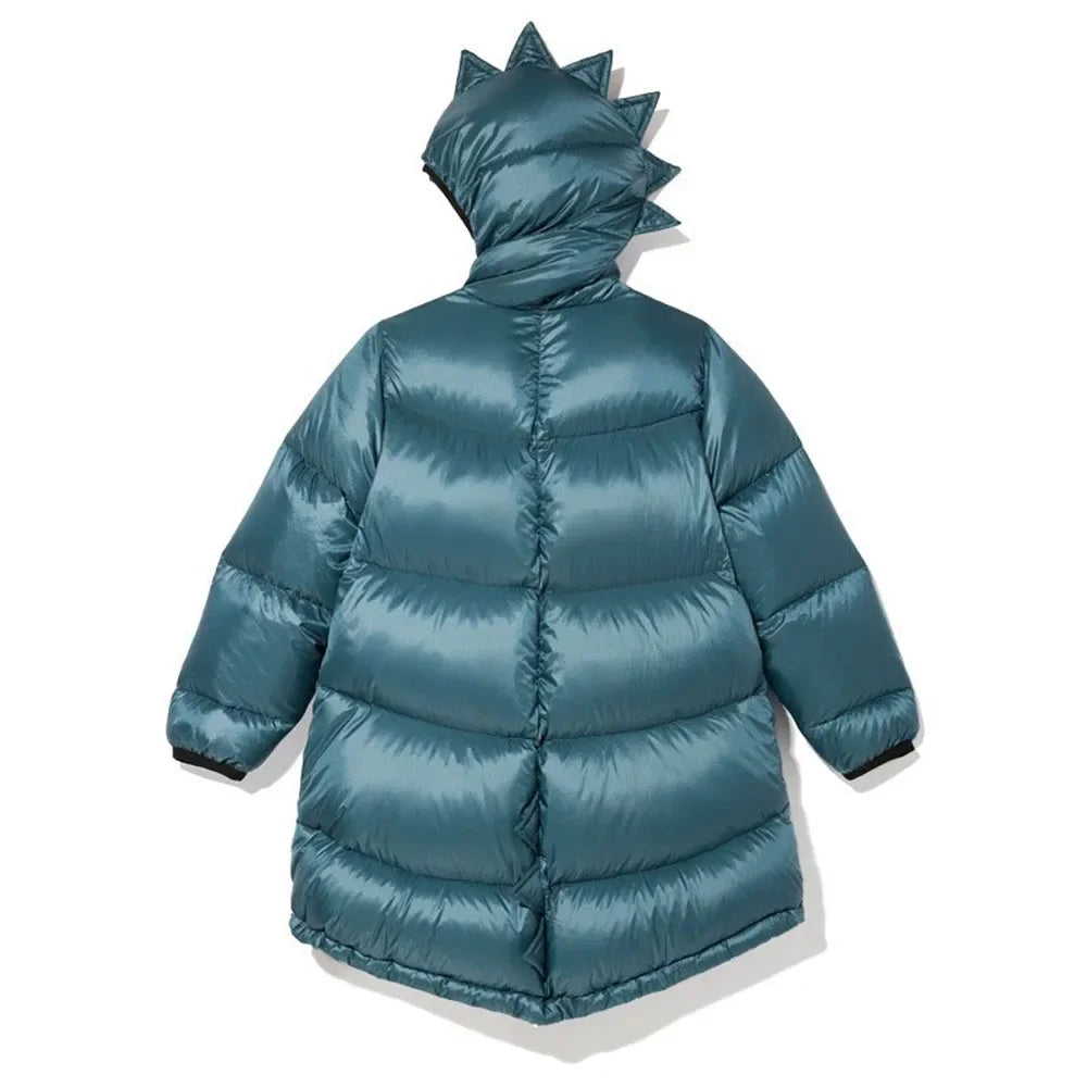 Kids Puffy Dinosaur Coat – Windproof, Waterproof, and Warm Down Jacket