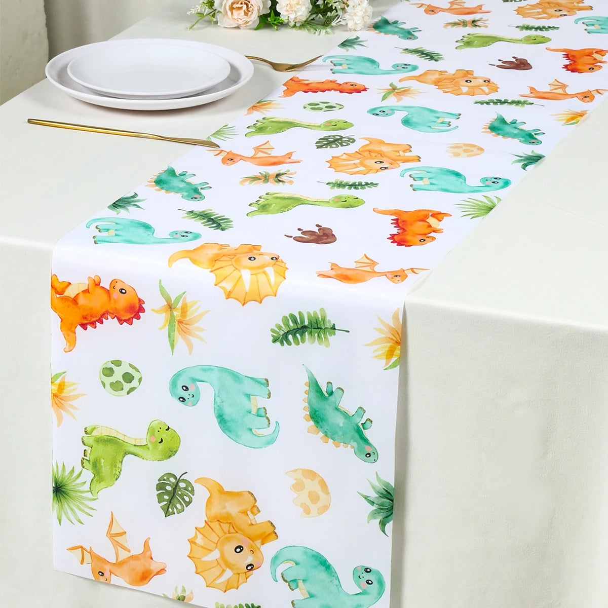 Jurassic Dinosaur Table Runner – Roar Dino Themed Birthday Party