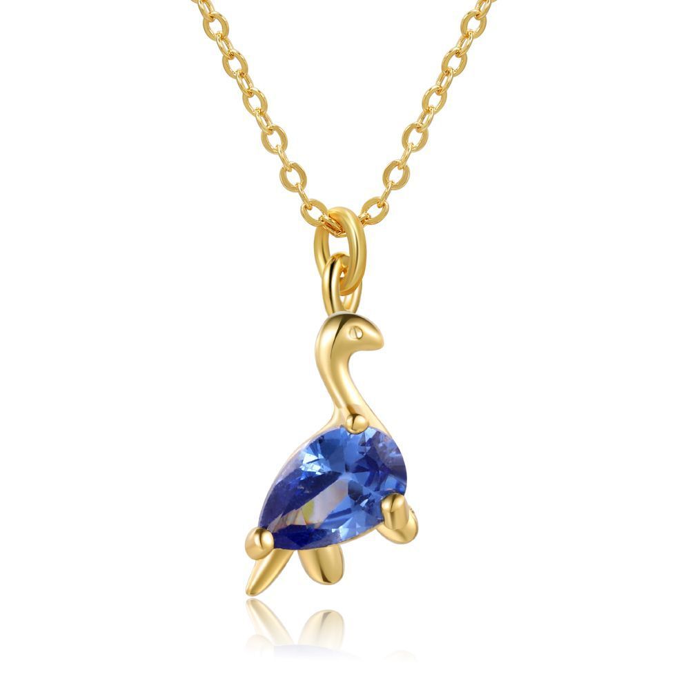 18K Gold Preserving Color Jewelry Forest Dinosaur Necklace